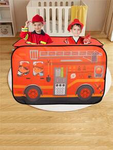 Zestaw prezentowy na imprezę: Namiot samochodowy i wóz strażacki, Namiot samochodowy dla dzieci do zabawy w pomieszczeniach i na zewnątrz, Namiot rozkładany, nie wymaga montażu, Składany namiot dla chłopców i dziewczynek, Idealny prezent na Boże Narodzenie, Święto Dziękczynienia, Halloween, zabawki dla dzieci, imprezy bożonarodzeniowe i akcesoria imprezowe