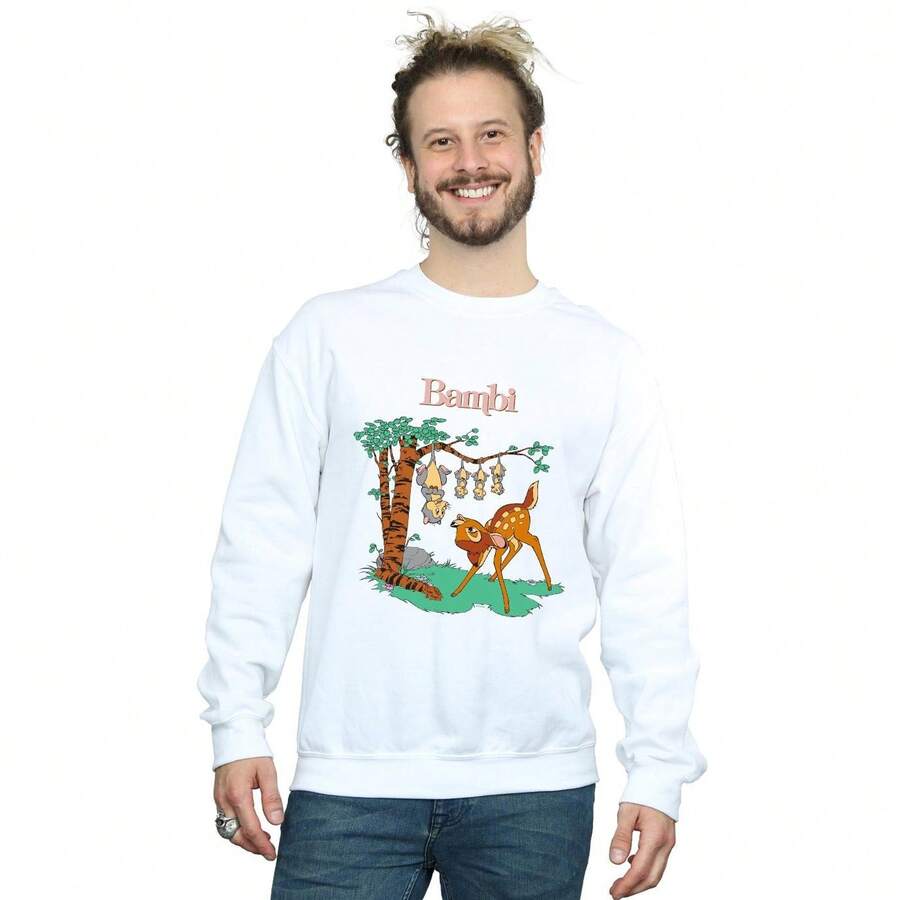 Disney Mens Bambi Tilted Up Sweatshirt (White) - White - View 1