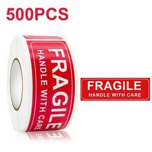 150pcs/Roll Fragile Warning Stickers, Rectangular "FRAGILE" Handle With Care, Do Not Crush, Do Not Drop, PVC Self-Adhesive Roll Label