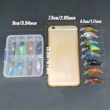 8pcs/1pc Premium Floating Crank Bait Minnow Fishing Lure Set - Realistic Topwater Artificial Bait For Successful Fishing