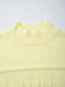 Suéter unissex casual folgado com estampa de letras em tricô, gola redonda, manga longa e ombros caídos, em cores sólidas, ideal para primavera, outono e inverno.