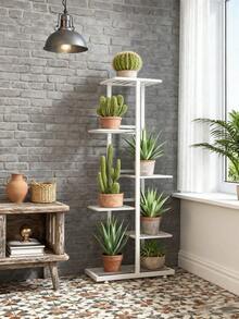 6/5/4 Tier Plant Stand - Home Garden Decor & Plant Storage Rack - Creative Pot Organizer Stunning Design, Perfect For Indoor/Outdoor Decor Space-Saving Indoor/Outdoor Plant Stand - Sáu lớp màu trắng - Xem 2