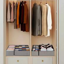 12pcs Multi-Layer Classic Fabric Drawer Storage Boxes For Underwear, Socks And Clothing - Fleece Storage Boxes, Home Storage Boxes, Storage Baskets