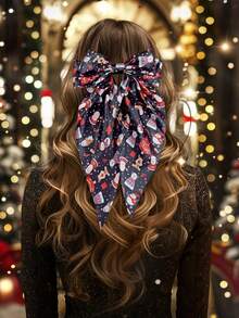 4Pcs Christmas Hair Bows Hair Barrettes With Long Tail Hairpins For Women Bowknot Hair Clips Christmas Carnival Hair Accessories For Women Ladies Decoration Party Wear Daily Wear