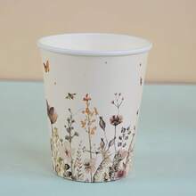 10/50/100pcs Floral Patterned 9oz Paper Cups, Flower Theme Disposable Bathroom Cups, Rinse Cups, Paper Cups, Disposable Drinking Cups For Party, Home And Office Use, Gifts For Guests, Friends, Disposable Coffee Cups, Water Cups, Juice Cups, Candy Snack Cups, Bridal Shower Favors, Party Supplies, Suitable For Various Festivals And Parties, Party Decorations - Multicolor - View 6