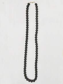 1 pieza Collar largo de cuentas geométricas de plástico de estilo bohemio, hecho a mano para mujeres, se puede usar en doble capa, adecuado para verano, playa, vacaciones y uso diario