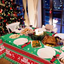 3 Packs/1-Pack Christmas Check Tablecloth, Snowflake Tablecloth, Buffalo Check Tablecloth, 51 X 86 Inches Disposable Rectangular Red And Black Buffalo Check Tablecloth, Suitable For Christmas Atmosphere Party Decoration And Winter Holidays