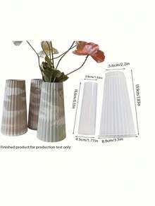 1 件 DIY 环氧蜡烛和花瓶硅胶模具，手工石膏混凝土条纹花盆树脂模具，香薰棒容器，家庭花园装饰手工礼品制作 - 白色 - 查看 13