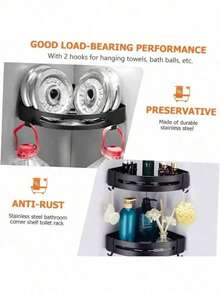 3 PiecesNo-Drill Corner Shower Shelf – Adhesive Storage Box For Shampoo, Soap & Bathroom Essentials