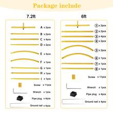 Tomnk [New Year Decor]2pcs Wedding Arch Backdrop Stand, Gold Metal Balloon Arch Stand 6FT, 7.2FT For Birthday Wedding, Outdoor Indoor Party Decoration, Christmas Decor - 金色 - 查看 8