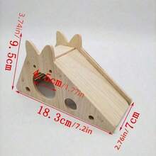 1 Peça Dormitório de Madeira Sólida para Hamster, Prancha de Estiletes, Vila Dupla Camada Urso Dourado, Vila de Madeira Sólida para Hamster, Suprimentos para Hamster, Labirinto e Esconderijo de Madeira Multiambiente para Hamster, Escada de Três Cômodos, Brinquedos de Madeira Sólida Multiambiente para Hamster, Etc. Fornece Atividades Divertidas e Suprimentos de Nidificação Confortáveis para seus Animais de Estimação