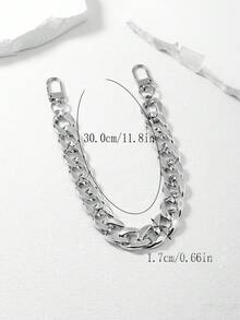 亚克力装饰手提包肩带铝合金扁平链条带配金属扣 15 英寸手提包链条带替换钱包手拿包手柄金属钱包链条包腕带适用于钱包手提包 DIY 工艺品 - 彩色 - 查看 7