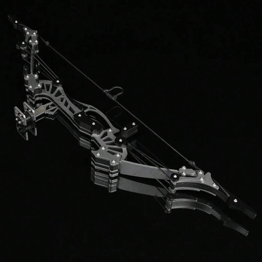 16.4-Inch Stainless Steel Mini Composite Bow, Small Arrows, Suitable For Beginner Archery Practice, Entertainment And Fun Gift, Mini Bow Archery Set,Compound Bow