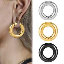 1pc Stainless Steel Fashion Round Ear Weights Hangers Ear Gauges Plugs Expander Piercing Body Jewelry Women Stretcher Earrings New