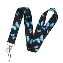 1pc/2pcs Butterfly Pattern Lanyard/Retractable Card Holder, Card Holder Combo For Bus Pass, ID Card, Photo Card, Medical ID, Exhibition Badge, Student ID, ID Holder, Phone/Camera Lanyard