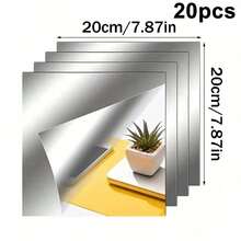 4/8/20PCS 3D Acrylic Mirror Wall Sticker, Thicknes Square Wall Sticker Combination Mirror Wall Sticker Acrylic Three-Dimensional Wall Hanging Mirror Home Try-On Mirror Wall Family Exercise Gym Corridor Mirror, Stickers, Wall Decal, Decal For Home Decorations, Spring Decoration Items Refresh Your Home, Decoration Stickers