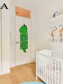 1 pièce Sac de rangement suspendu à 4 couches en forme de dinosaure vert, organisateur suspendu sur porte en forme de dinosaure de dessin animé, organisateur de rangement mural suspendu pour petites voitures, sac de rangement suspendu pliable, pour cuisine, chambre d'enfant, salle de bain, placard, chambre, dortoir, couches pour bébé.