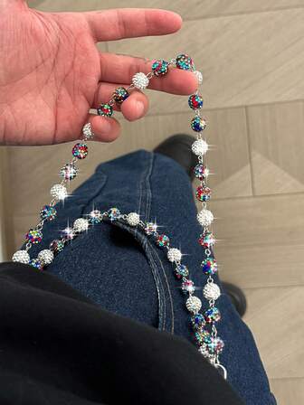 1 st. trendig elegant minimalistisk midjekedja med flera lager och färgglad kristall, charmig kroppskedja för män, för byxdekoration, lämplig för vardagskläder, musikfestivaler, festkläder