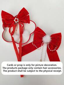 1pc Adult Versatile Accessory Sweet Girl Glitter Bow Ribbon Tassel Durable Non-Damaging Duck Clip Side Bangs Hair Clip Hair Pin Suitable For Holidays, Parties, Birthdays, Travel, Daily Use, Cute Accessories, Claw Clips