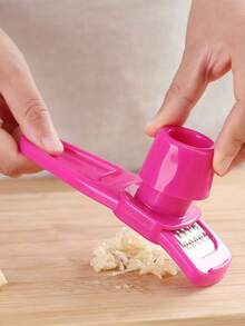 1 pieza Verde/2 piezas Rosa Molinillo de ajo mini, prensa de ajo creativa, machacador de ajo manual para la cocina, utensilios de cocina verdes, herramientas para picnic y barbacoa al aire libre