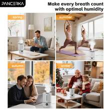 Umidificador de aroma PANCERKA 4L Adequado para quartos, salas de estar e cômodos grandes, com umidificação contínua, difusão de aromaterapia integrada e saída de névoa fria de 300 ml/h, aumentando rapidamente a umidade para uma experiência de ar confortável e duradoura - Plugue tipo C da UE (220-240V) - Ver 8