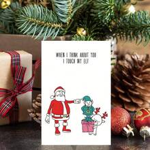 1pc, Unique Merry Christmas Card With Envelope, To Mom, Dad, Daughter, Sister, Wife, Friend Etc, Suit Every Recipient, Christmas Tree, Santa Claus, Snowman, Season's Greetings, Sleigh Bells