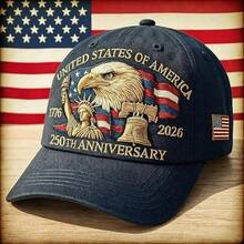 1pc Men's USA 250th Anniversary 1776-2026 Patriotic Baseball Cap,  Skull Street Polyester Snapback Hats For Men, Retirement Party Birthday Party Graduation Party Anniversary Party  Back To School Party  Themed Party  Gift  Social Events Lightweight All-Season, 250 Years Of US Independence Commemorative Hat With Bald Eagle & 50 Stars & Stripes Design, Lightweight All-Season Comfort, Unisex For Men & Women, 2026 Collectible 4th Of July Celebration Cap With Lady Liberty 1776-2026 Dates,   Ideal Gift For History Buffs, Officers, Patriots, July 4th Wear, Holiday Accessory, Flag Design Hat, History Buff Gear, Longlasting Fabric, Strikematching July 4th Independence Day Hat With Lady & 2026 Commemorative Design, Hats, Hats For Men, Mens Hats, Caps For Men, Cap For Men, Mens Cap, Mens Caps, Funny Hats, Men Cap, Snapback Hats For Men.