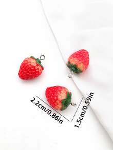 10/15/20 Stücke Harz Faux 3D Erdbeere geformte Charms, geeignet für DIY Schlüsselanhänger, Halsketten Anhänger, Ohrringe, Schmuckherstellung Zubehör
