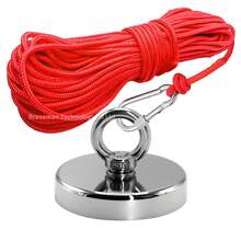 48mm-90mm Heavy Duty Magnetic Hooks Set, Includes Single-Sided Suction Cup Hooks And 1000cm Rope With Clasp, Commonly Used For Outdoor Lawn, Old Metal Recycling, River Salvage Fishing Magnets, Retrieving Keys, Practical Metal Detector - Durable Polished Metal Craft