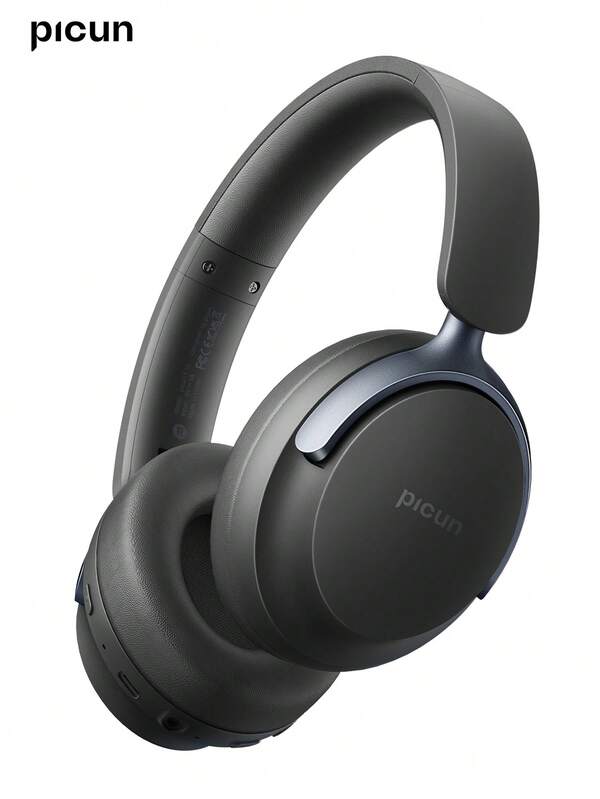 Picun PICUN NC60 Hybrid Active Noise Cancelling Headphones, Dynamic Head Tracking, 130Hrs Playtime, Wireless 5.4 Over Ear Headphones, 0.02s Low Latency Gmaing Mode, 48dB Adaptive Noise Cancelling, Foldable & Lightweight Wear Headphones For Travel, Home