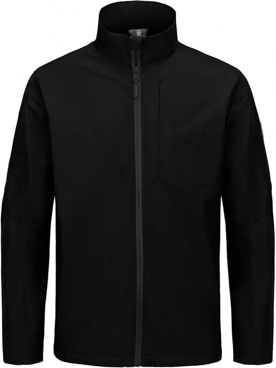 Men's Golf Windbreaker Lightweight Jacket Warm Fleece Lined Water-Resistant Zip Up Winter Coat Jacketshalloween - 黑色 - 查看 1