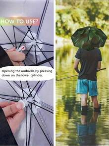 Upgraded Rain Hat Set, Hands-Free Umbrella Hat, 360° All-Around Sun Protection Design, Elastic Headband, Suitable For Outdoor Activities, Ideal Choice For Travelers