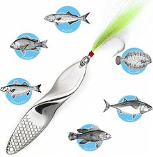 Señuelo de pesca de agua salada Teasers Bass Metal Pesca Señuelo Plata 1.4 oz Forma de hélice - 1 - Ver 7