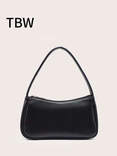 The Ladies' Single-Shoulder Baguette Bag Is Solid Color, Compact, Lightweight, And Stylish, Suitable For Going Out.