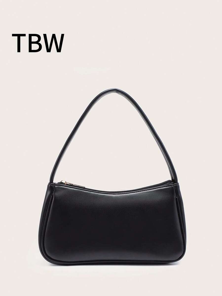 The Ladies' Single-Shoulder Baguette Bag Is Solid Color, Compact, Lightweight, And Stylish, Suitable For Going Out.