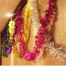 2m Christmas Tinsel Garland Hanging Decor, Christmas Decoration, Birthday Party, Wedding Supplies, Colorful Streamer Home Decor Christmas Decorations Room Decor Winter