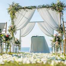 Wedding Square Backdrop Stand,Wedding Arches For Ceremony Square Metal Balloon Arch Stand Garden Arbor Frame For Wedding Birthday Party B Aby Background Decoration,8FTx8FT Gold - Vàng 8FT - Xem 4