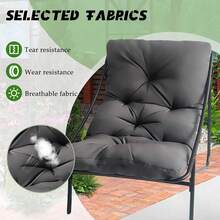 Small Table And Chairs Set Of 3, Garden Furniture Set, Balcony Furniture Set, Set Of 3, 2 Rocking Chairs + 1 Table With Cushions And Coffee Table, For Cafe, Patio, Balcony, Garden, 4 Colors To Choose From - White - View 7