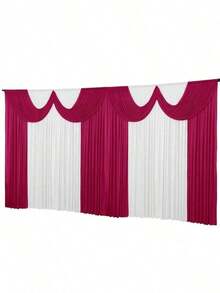 Church Curtain 6 Meters Premium Polyester Fabric Decora - 粉紅色與白色 - 查看 1