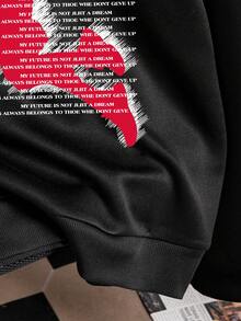 Tween Boy Cartoon Print Warm Sweatshirt - Black - View 5