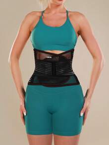 VBOSI 1pc Breathable Adjustable Waist Support Belt, Provides Lumbar Support, Unisex, Mesh Material - Black - View 12