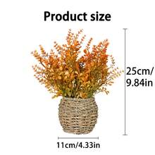 1pc Artificial Fall Foliage Floral Basket, DIY Decor Suitable For Halloween, Thanksgiving Decoration. Can Be Placed On Kitchen, Dining Table To Create A Harvest Atmosphere, Maintenance-Free, Long-Lasting Natural Elegance. Infuses Space With Rich Autumn Ambiance, Also Suitable For Garden Decoration, A Practical And Versatile Item For Holiday And Everyday Use.