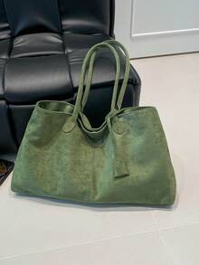 BAILEE Stylish, Minimalist, Solid Color, Matte PU Leather Dumpling Bag/Tote Bag With Foldable Magnetic Closure. Perfect For Outfits And As A Gift Option. - Multicolor - View 17