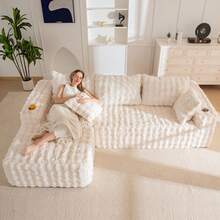 MAXYOYO 104" Modular Sectional Sofa With L-Shaped Chaise,Modern Boneless Cloud Feel Plush Couch For Living Room,Apartment And Home Theater,No Assembly Required - Màu be - Xem 2