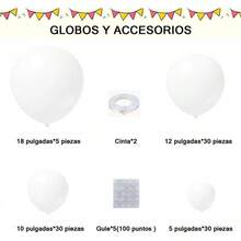 Juego de Globos para Decoraciones de Fiesta,100 piezas de Globos de Colores para Propuesta, Boda, Cumpleaños, Aniversario etc. paquete de 100 globos de colores surtidos, ideal para llenar salones, patios y jardines en propuestas, bodas, cumpleaños y aniversarios - Blanco-95 piezas - Ver 3
