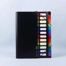 Pockets Expandable Folder,File Manager,Letter Size,Plastic Rainbow Lined,Colorful Folders,Designed For Home,Office,School Test Papers Contract Organize