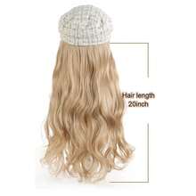 Hat Wig Women's Long Curly Hair White Small Fragrance Style Big Wave Baseball Cap All-In-One Fashionable Simulation Hair Wig Hat - Multicolor - View 8