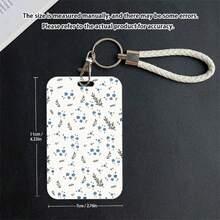 Blue Floral ID And Card Holder - Plastic Protector Transparent Front And White Back Elegant Design Perfect Gift For Fans Travelers Travel Accessories Elegant Accessory Secure Closure For Women Money Wallet Mini Wallet Purse Wallet Wristlet Wallet Card Wallet