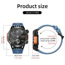 LOKMAT Smartwatch ZEUS 6 PRO, pantalla redonda grande de 1,46 pulgadas, función de brújula, doble linterna, llamadas Bluetooth, notificación de mensajes, asistente de voz, toma de fotos remota, control de música, frecuencia cardíaca, oxígeno en sangre, monitoreo del sueño y de la salud, resistente al agua IP68, reloj deportivo para exteriores