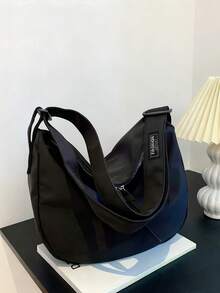 时尚女士单肩包斜挎包 - 大容量手提包托特包，适合上班通勤、大学上课、购物和旅行，宽敞的多功能钱包，内袋可容纳书籍、日常用品，休闲百搭，耐磨耐用，易于清洁，秋冬必备，圣诞节礼物，万圣节，新年礼物 - 黑色 - 查看 2